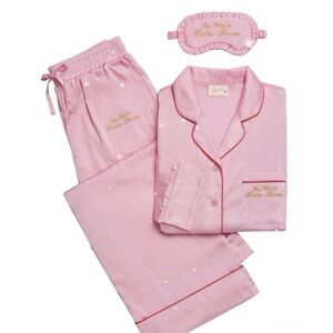 Pink Satin Pajama Set